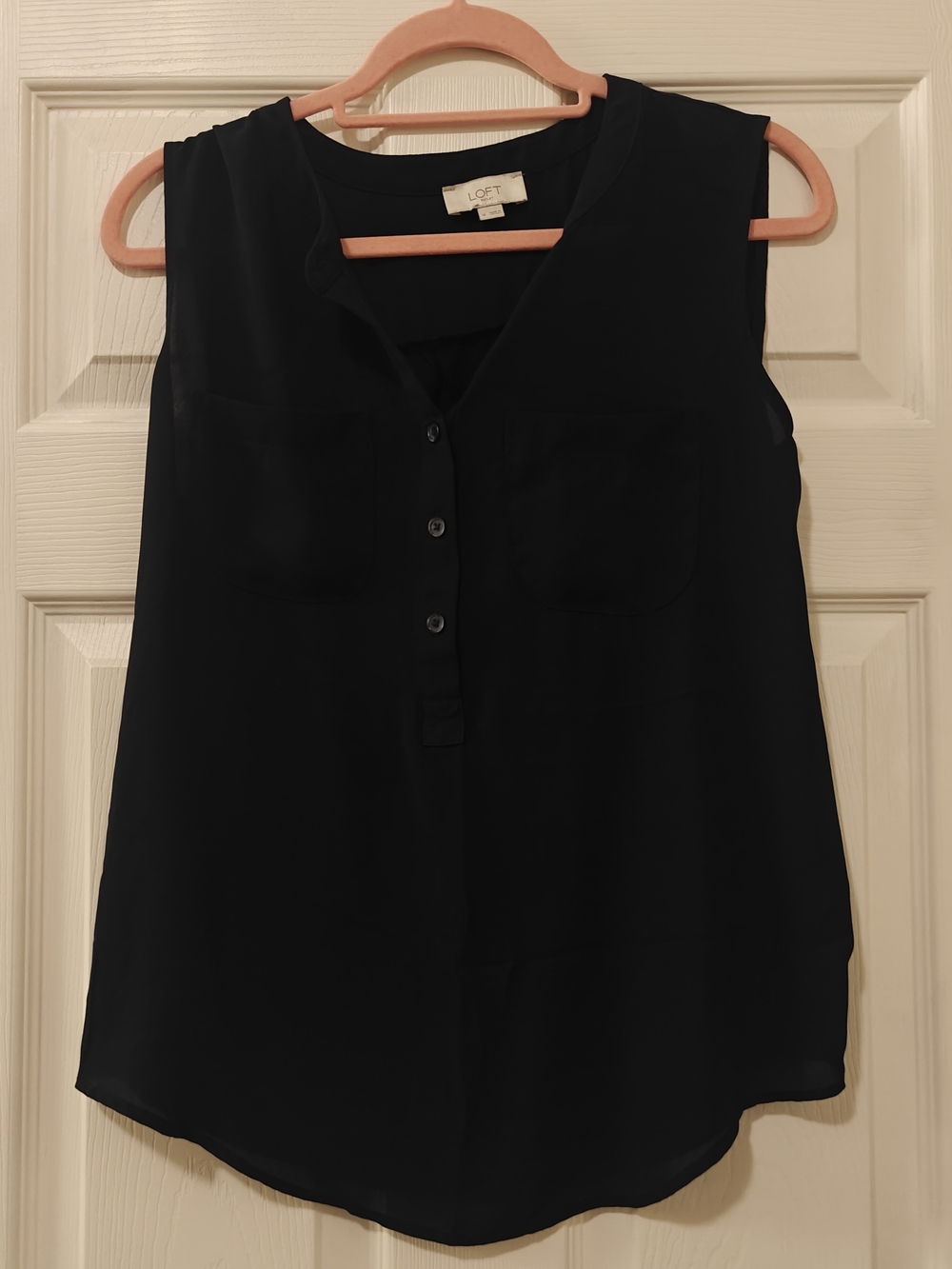 LOFT Navy Blue Sleeveless Utility Blouse